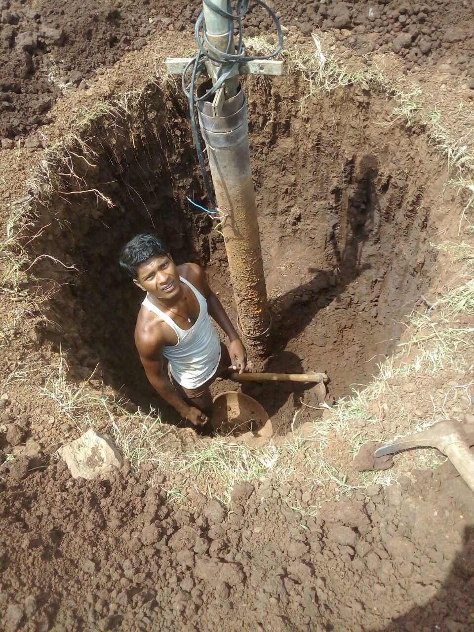 Tubewell recharge pit, dug by community participation in Pipriya Tehsil of Madhya Pradesh