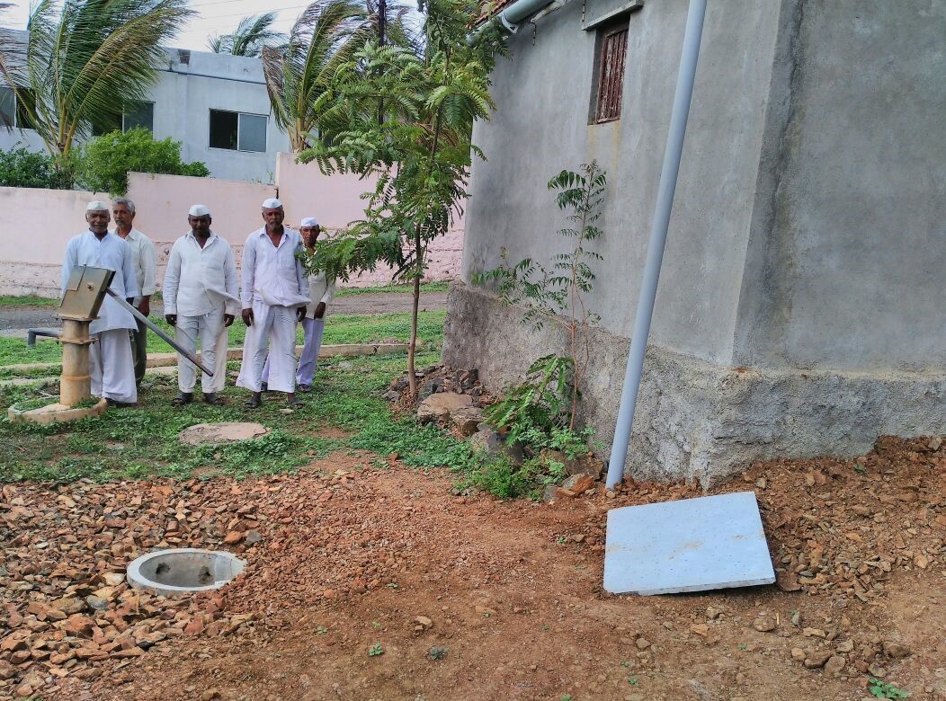 Rain Water Harvesting (RWH) system installed at the home in Chinchani village of Solapur district with help Rotary club.