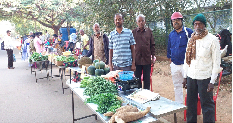 Marketing of Organically grown vegetables in Tumkur city (every Sunday)