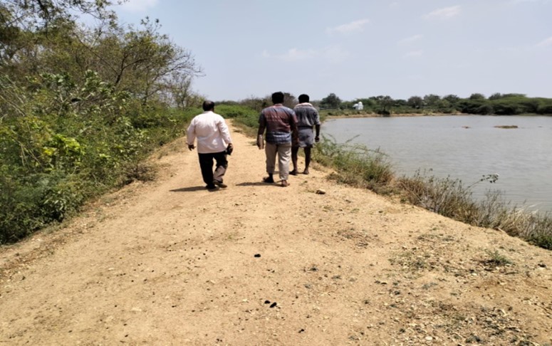 Field visit for identification of old canals and Tank Thokalapudi