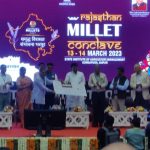 Recieveing award in biodiversity in millets