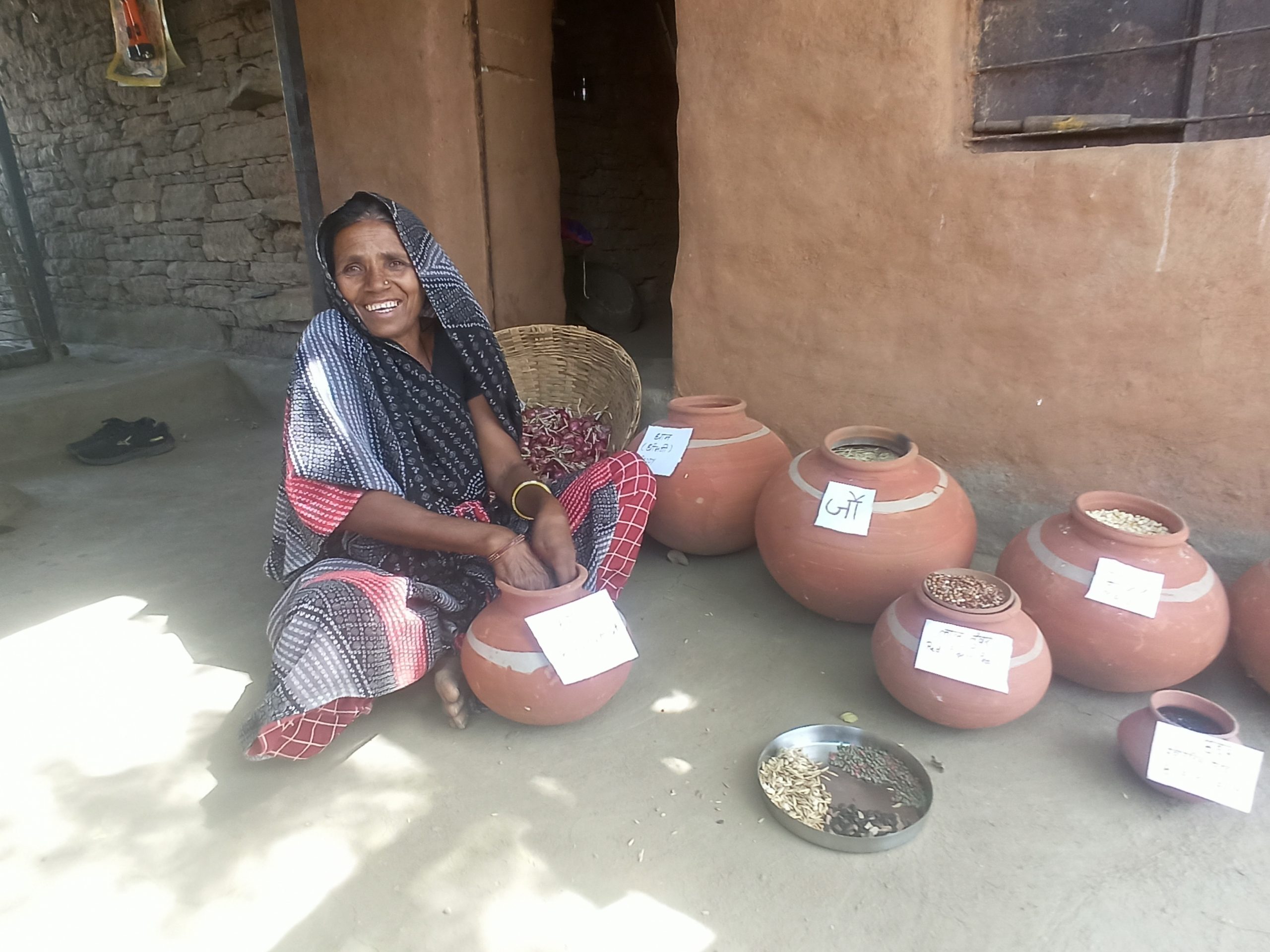 Saksham samuh member showing traditional seed at household level 2.1